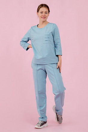 Брюки трикотажные голубые